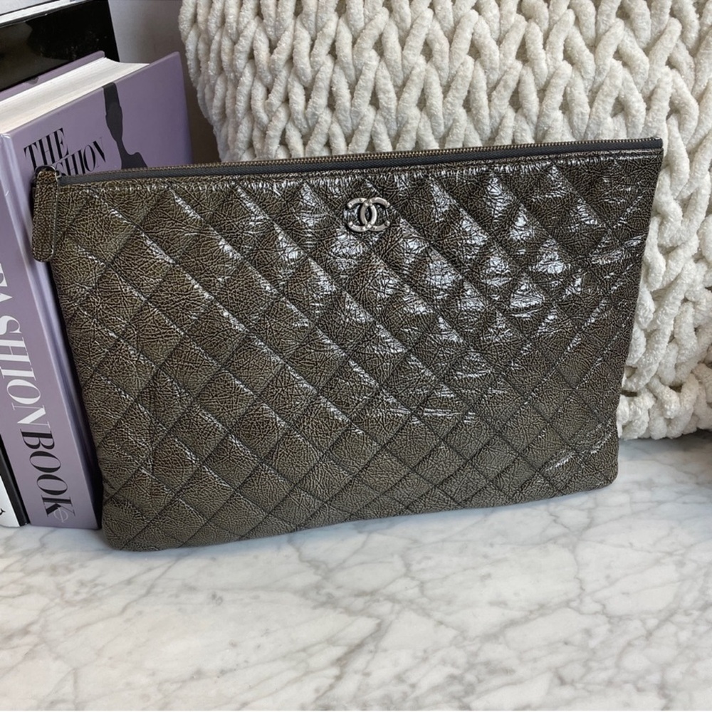 CHANEL Metallic Quilted Pouch